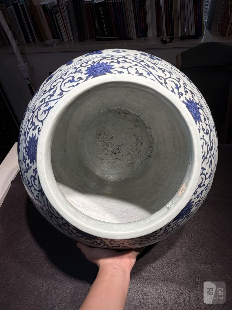 明万历 青花鱼藻纹大罐 - 图15